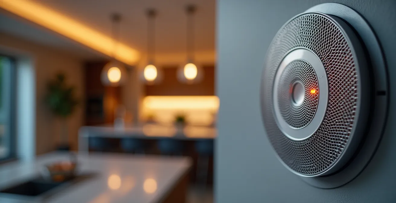 Cuisine à aire ouverte canadienne moderne avec système de détection intelligent